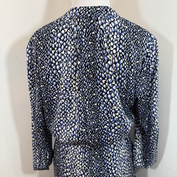 Diane Von Furstenberg Silk Dress 4 DVF Button Up Freya Heart Print Graphic Snake - Picture 8 of 16